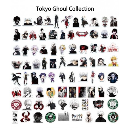 Tokyo Anime Ghoul Stickers(100pcs with Kaneki Ken Cosplay Mask )Gifts Horror mask Tokyo Anime Ghoul Merch Party Stickers for ...