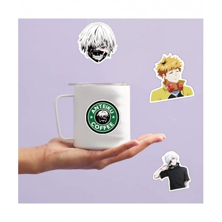 Tokyo Anime Ghoul Stickers(100pcs with Kaneki Ken Cosplay Mask )Gifts Horror mask Tokyo Anime Ghoul Merch Party Stickers for ...