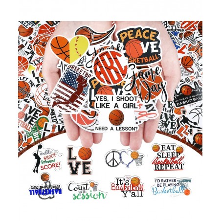 200 Pieces Basketball Stickers Waterproof Stickers Inspirational Vinyl Decals Basketball Gifts for Boys and Girls Laptop Wate...