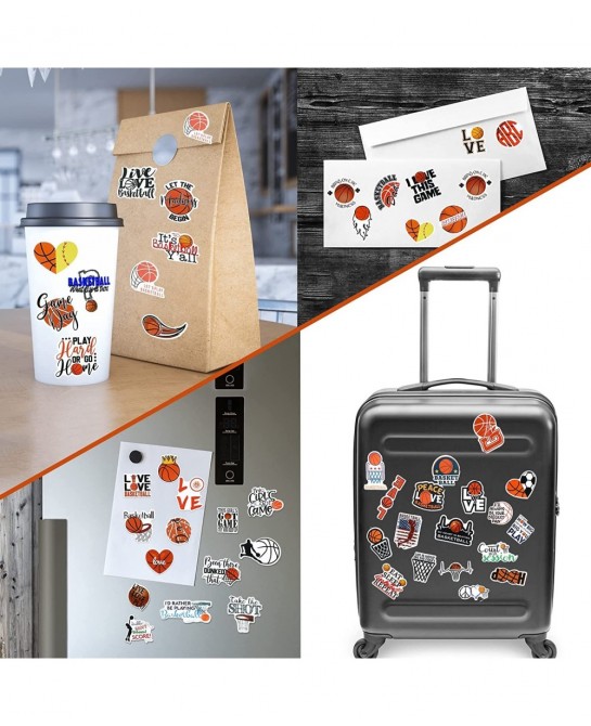 200 Pieces Basketball Stickers Waterproof Stickers Inspirational Vinyl Decals Basketball Gifts for Boys and Girls Laptop Wate...