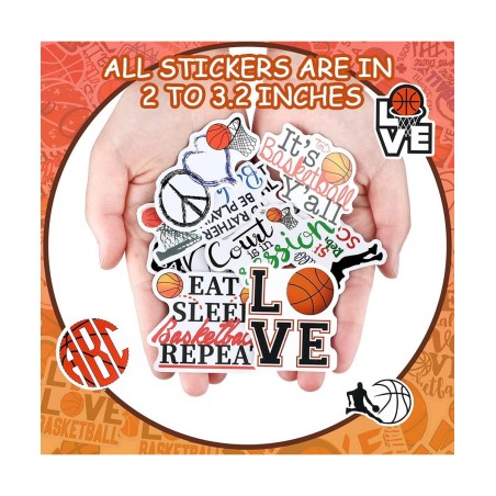 200 Pieces Basketball Stickers Waterproof Stickers Inspirational Vinyl Decals Basketball Gifts for Boys and Girls Laptop Wate...
