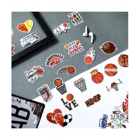 200 Pieces Basketball Stickers Waterproof Stickers Inspirational Vinyl Decals Basketball Gifts for Boys and Girls Laptop Wate...