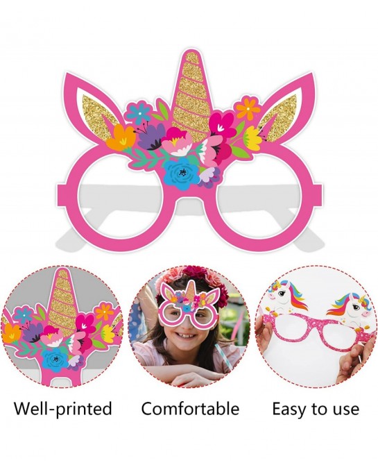 12 Pcs Unicorn Party Favors Valentines Unicorn Rainbow Birthday Glasses Decorations Unicorn Paper Eyeglasses Valentine's Day ...
