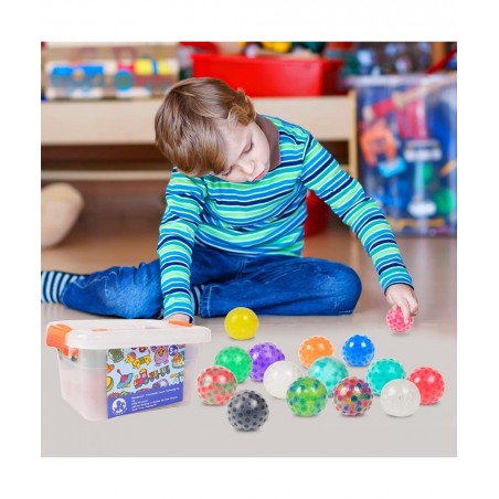 YAOJITOY 16Pack Sensory Stress Balls Set Squishy Squeeze Balls Filled with Stress Balls Alleviate Anxiety Tension and Improve...