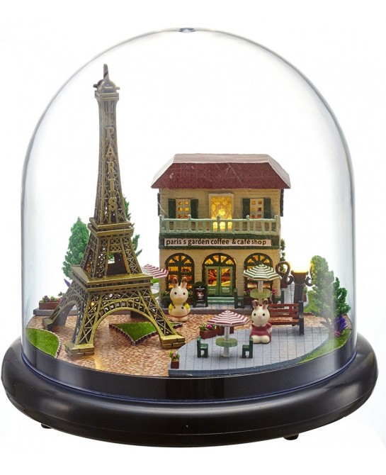Dollhouse Miniature DIY House Kit Creative Room With Furniture and Glass Cover for Romantic Artwork Gift( Romantic Paris ) $3...