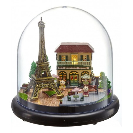 Dollhouse Miniature DIY House Kit Creative Room With Furniture and Glass Cover for Romantic Artwork Gift( Romantic Paris ) $3...
