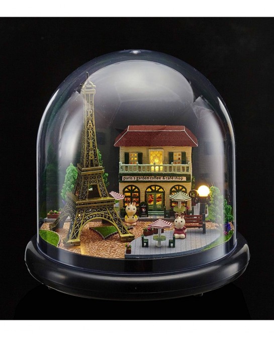 Dollhouse Miniature DIY House Kit Creative Room With Furniture and Glass Cover for Romantic Artwork Gift( Romantic Paris ) $3...