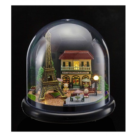 Dollhouse Miniature DIY House Kit Creative Room With Furniture and Glass Cover for Romantic Artwork Gift( Romantic Paris ) $3...