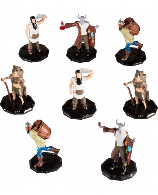 Monster Townsfolk Mini Fantasy Figures - Merchants - 8pc Hand-Painted Non Player Character NPC Miniatures - 1" Hex-Sized Comp...