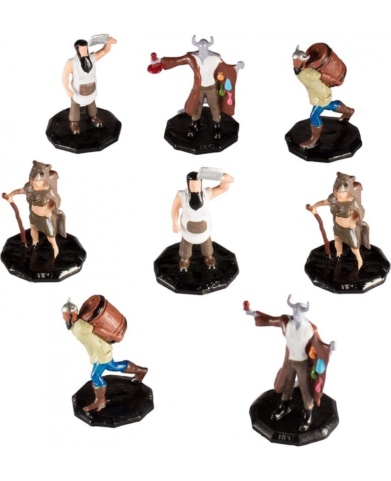 Monster Townsfolk Mini Fantasy Figures - Merchants - 8pc Hand-Painted Non Player Character NPC Miniatures - 1" Hex-Sized Comp...