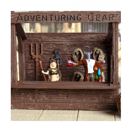 Monster Townsfolk Mini Fantasy Figures - Merchants - 8pc Hand-Painted Non Player Character NPC Miniatures - 1" Hex-Sized Comp...