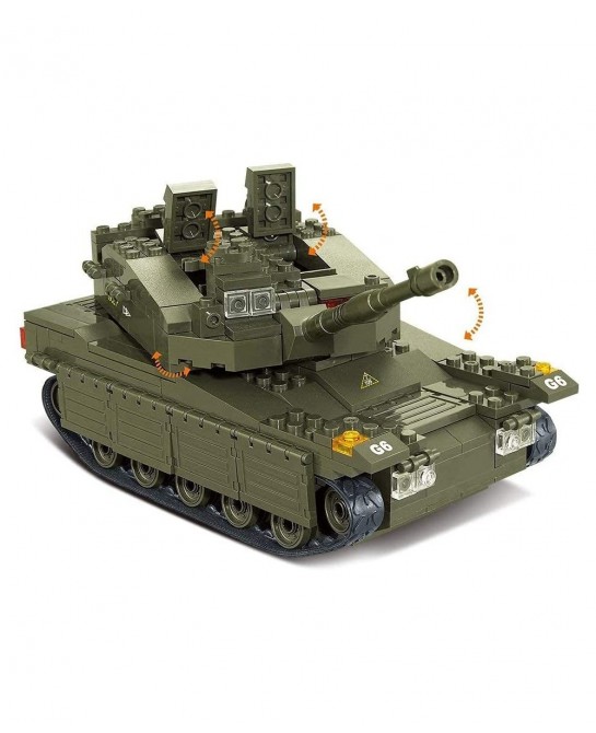 M38-B0309 Amphibious Onrush Blocks Army Bricks Toy-K-1 Tank and Hind Helicopter and Hummer Squad Car $71.89 Toy Vehicle Playsets