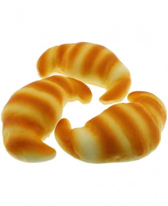 3 PCS PU Material Fake Cake Artificial Big Bull Horn Bread Decoration Model Kitchen Toys Prop $33.81 Toy Kitchen Products
