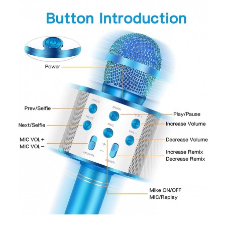 Handheld Bluetooth Karaoke Microphone-Kids Birthday Wireless Mic Singing Toys-Gifts for Age 3 4 5 6 7 8 9 10 Years Old Girls ...