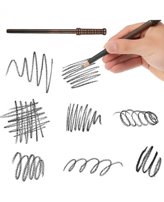 24 Pieces Wand Pencils Wizard Party Supplies and Flash Bolt Wizard Theme School Birthday Goodie Bag Fillers Favor for Teen Ki...