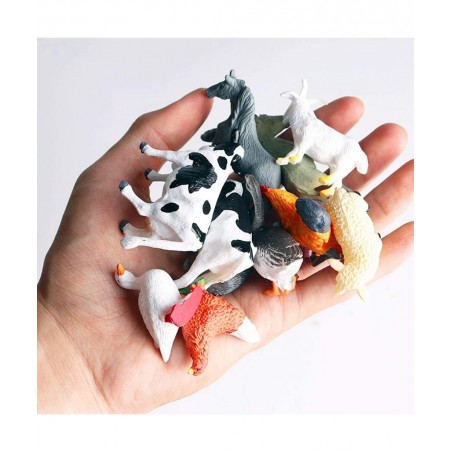 12Pcs Mini Farm Animal Figurines Realistic Farm Animal Figures Toys Plastic Farm Barn Animals Playset Miniature Farm Animal T...