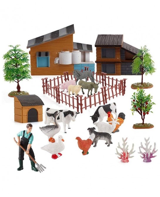 12Pcs Mini Farm Animal Figurines Realistic Farm Animal Figures Toys Plastic Farm Barn Animals Playset Miniature Farm Animal T...
