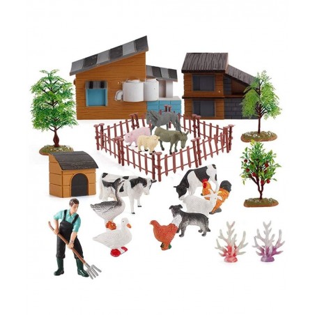12Pcs Mini Farm Animal Figurines Realistic Farm Animal Figures Toys Plastic Farm Barn Animals Playset Miniature Farm Animal T...