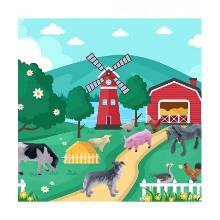 12Pcs Mini Farm Animal Figurines Realistic Farm Animal Figures Toys Plastic Farm Barn Animals Playset Miniature Farm Animal T...