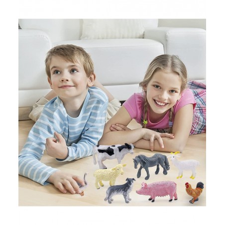 12Pcs Mini Farm Animal Figurines Realistic Farm Animal Figures Toys Plastic Farm Barn Animals Playset Miniature Farm Animal T...