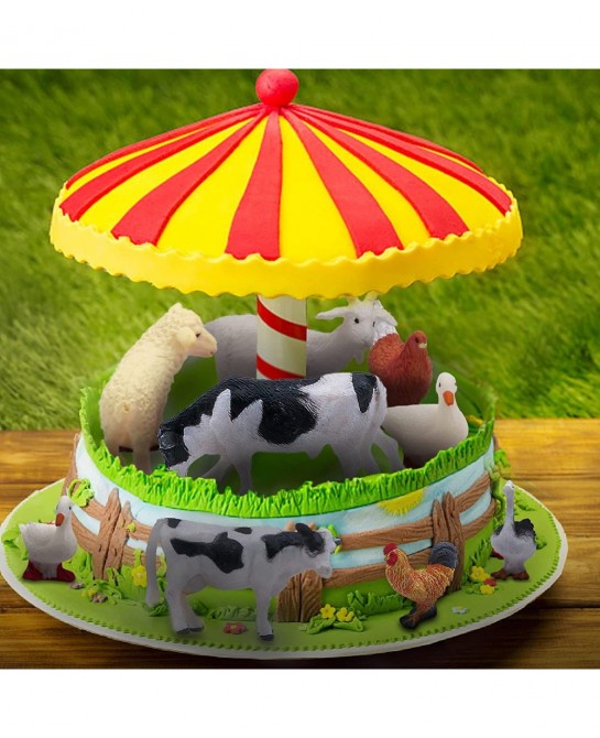 12Pcs Mini Farm Animal Figurines Realistic Farm Animal Figures Toys Plastic Farm Barn Animals Playset Miniature Farm Animal T...