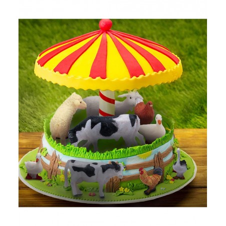 12Pcs Mini Farm Animal Figurines Realistic Farm Animal Figures Toys Plastic Farm Barn Animals Playset Miniature Farm Animal T...