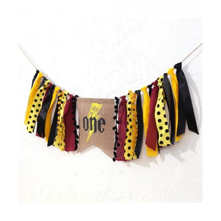 One Potter Highchair Banner - Harry Party Birthday Decorations Potter Inspired High Chairbanner Little Wizard Party potter Bi...