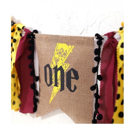 One Potter Highchair Banner - Harry Party Birthday Decorations Potter Inspired High Chairbanner Little Wizard Party potter Bi...