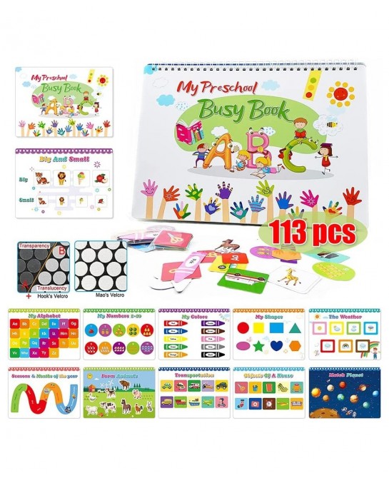 My Preschool Montessori Toys for Kids & Toddlers 11 Themes Reusable Waterproof Busy Book Quiet Book Activity Board Busy Educa...
