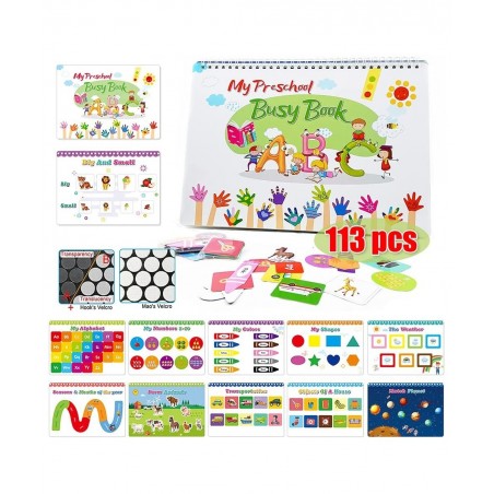 My Preschool Montessori Toys for Kids & Toddlers 11 Themes Reusable Waterproof Busy Book Quiet Book Activity Board Busy Educa...