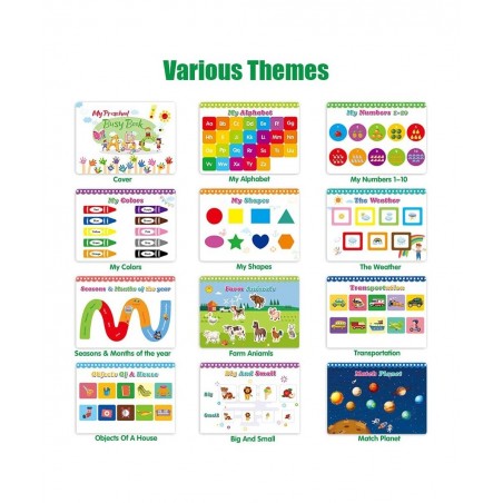 My Preschool Montessori Toys for Kids & Toddlers 11 Themes Reusable Waterproof Busy Book Quiet Book Activity Board Busy Educa...