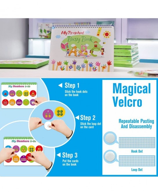 My Preschool Montessori Toys for Kids & Toddlers 11 Themes Reusable Waterproof Busy Book Quiet Book Activity Board Busy Educa...