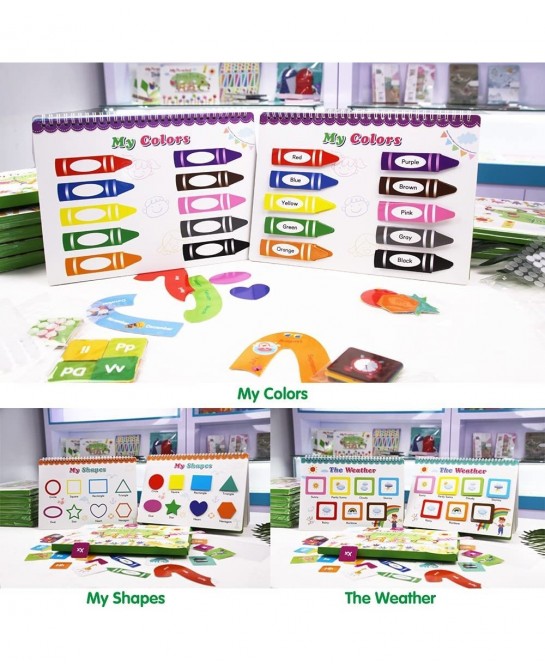 My Preschool Montessori Toys for Kids & Toddlers 11 Themes Reusable Waterproof Busy Book Quiet Book Activity Board Busy Educa...