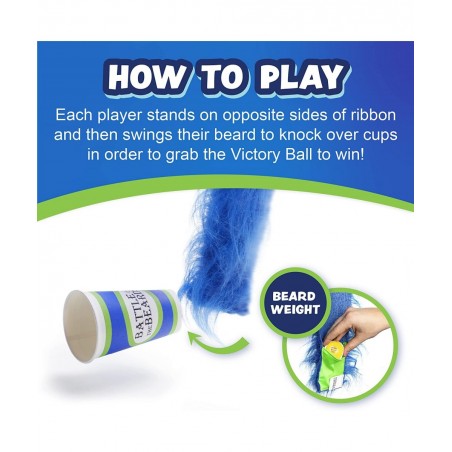 Battle of The Beards Game Funny Party Game Plays Like Elephant March Minute to Win It $44.10 Board Games