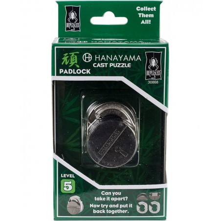 Padlock Hanayama Cast Metal Brain Teaser Puzzle (Level 5) Puzzles For Kids & Adults Ages 12 & Up Green $17.55 Brain Teaser Pu...