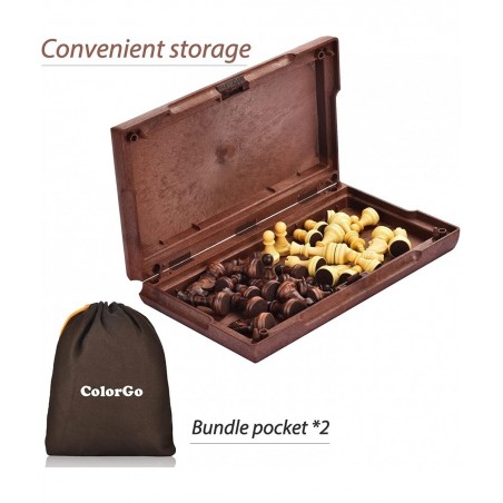 Magnetic Travel Chess Set with 2 Extra Queens and Folding Games Board for Kids and Adults $31.34 Travel Games
