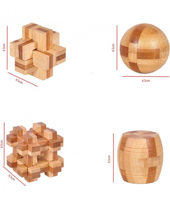 Brain Teaser Puzzle 20Pcs Unlock Interlock Game IQ Test Wooden Toy 3D Unlock Interlock Puzzle Magic Ball Brain Teaser Toy puz...