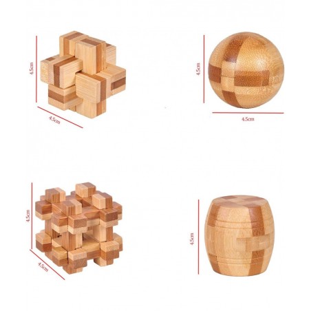 Brain Teaser Puzzle 20Pcs Unlock Interlock Game IQ Test Wooden Toy 3D Unlock Interlock Puzzle Magic Ball Brain Teaser Toy puz...