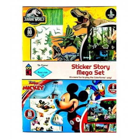 Scene for Sticker REUSIBLE Disney Stickers for Kids Book Toddlers Learning Game (Mickey/Jurassic) (Princess/Trolls) $28.62 Ki...