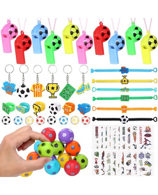 Soccer Party Favors 92 pcs Soccer Ball Fidget Spinners Soccer Themed Sports Party Favors Soccer Whistle Silicone Bracelet Key...