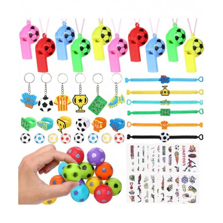 Soccer Party Favors 92 pcs Soccer Ball Fidget Spinners Soccer Themed Sports Party Favors Soccer Whistle Silicone Bracelet Key...