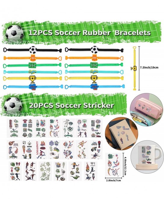 Soccer Party Favors 92 pcs Soccer Ball Fidget Spinners Soccer Themed Sports Party Favors Soccer Whistle Silicone Bracelet Key...