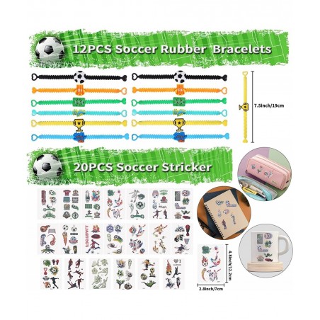 Soccer Party Favors 92 pcs Soccer Ball Fidget Spinners Soccer Themed Sports Party Favors Soccer Whistle Silicone Bracelet Key...
