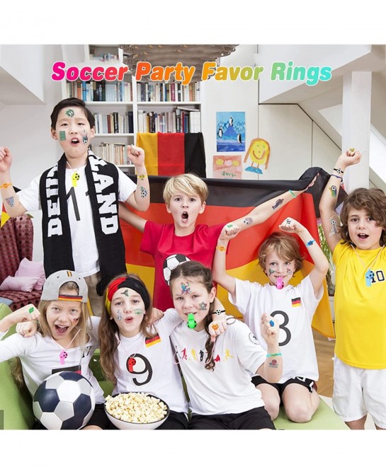 Soccer Party Favors 92 pcs Soccer Ball Fidget Spinners Soccer Themed Sports Party Favors Soccer Whistle Silicone Bracelet Key...