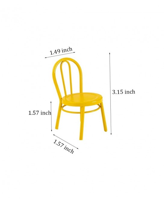2 Pcs Miniature Yellow Dinning Chair 1:12 Scale Mini Metal Chairs for DIY Dollhouse Kitchen Furniture Decoration $21.72 Dollh...