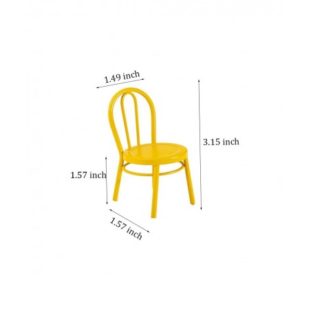 2 Pcs Miniature Yellow Dinning Chair 1:12 Scale Mini Metal Chairs for DIY Dollhouse Kitchen Furniture Decoration $21.72 Dollh...