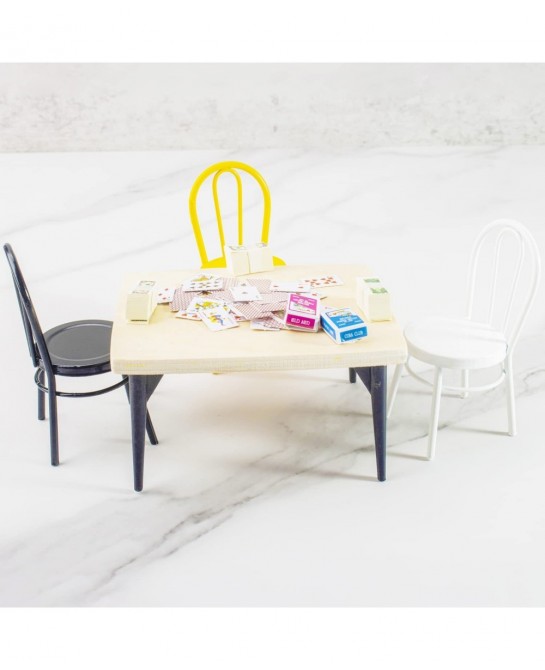 2 Pcs Miniature Yellow Dinning Chair 1:12 Scale Mini Metal Chairs for DIY Dollhouse Kitchen Furniture Decoration $21.72 Dollh...