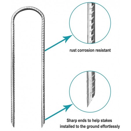 USA Trampolines Stakes Trampoline Parts Wind Stake 12 Inch Heavy Duty Stake Safety Ground Anchor Galvanized Steel Wind Stakes...