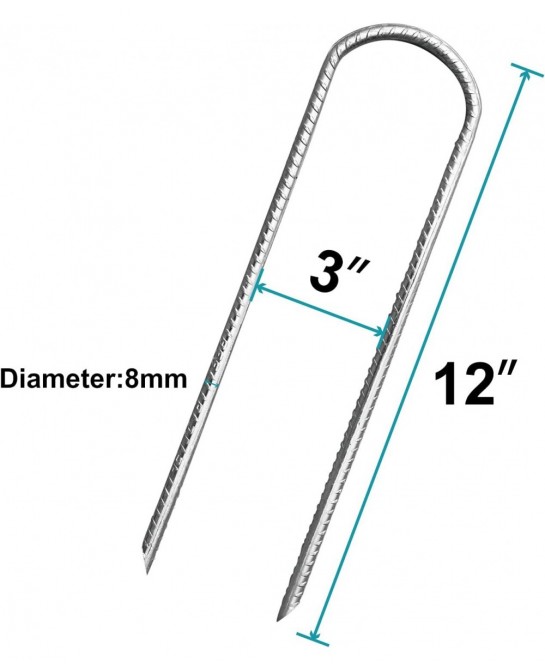 USA Trampolines Stakes Trampoline Parts Wind Stake 12 Inch Heavy Duty Stake Safety Ground Anchor Galvanized Steel Wind Stakes...
