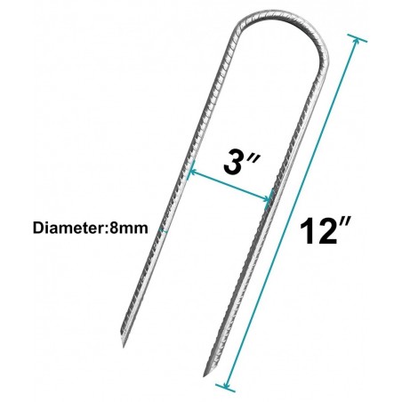 USA Trampolines Stakes Trampoline Parts Wind Stake 12 Inch Heavy Duty Stake Safety Ground Anchor Galvanized Steel Wind Stakes...